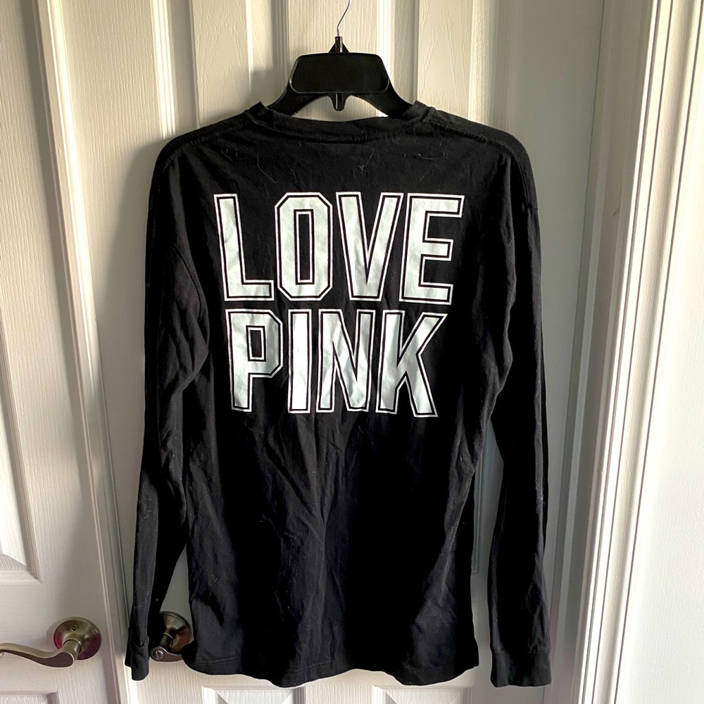 PINK long sleeve Black tee